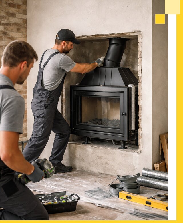 Установка каминных топок в Горном-Алтайске: монтаж, подключение