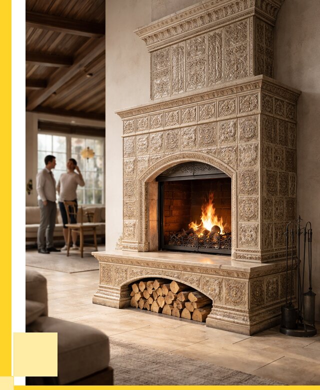 Купить изразцовый камин в Горном-Алтайске от 259200 р. | ЭриданГрн