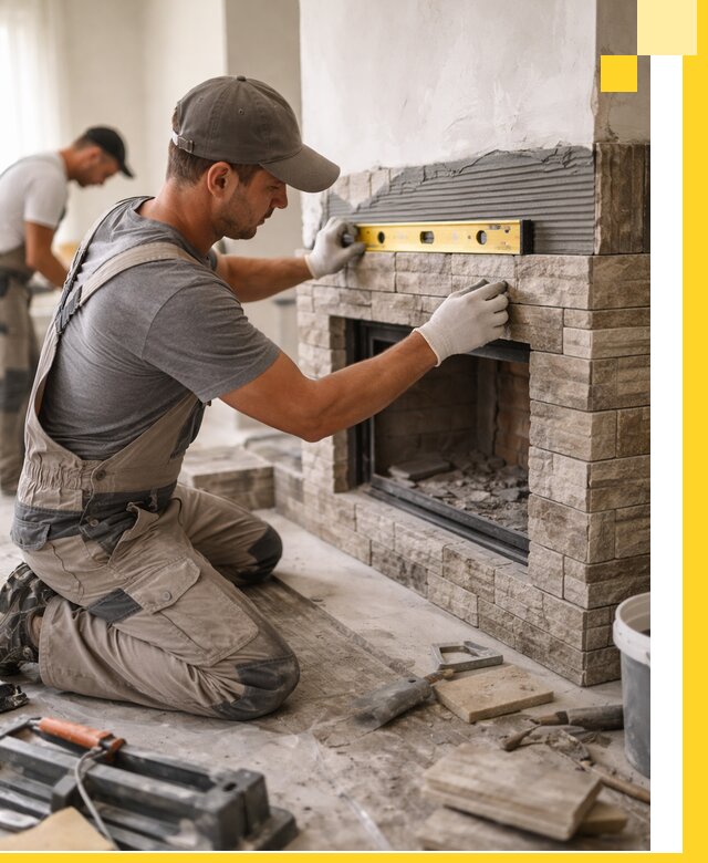 Облицовка каминов в Горном-Алтайске, монтаж и отделка натуральным камнем