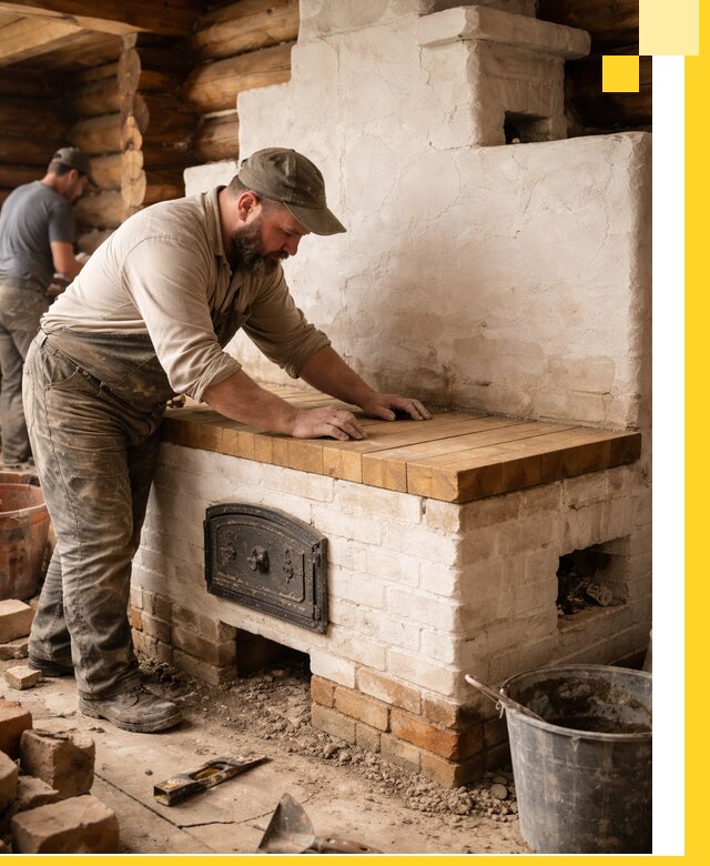 Проектирование и установка русской печи с лежанкой в Горном-Алтайске