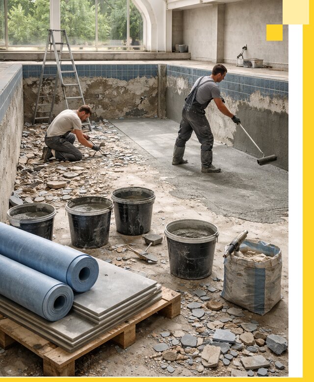 Реконструкция бассейнов в Горном-Алтайске: ремонт, гидроизоляция