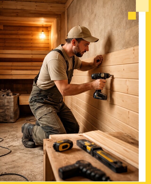 Профессиональная внутренняя отделка бани в Горном-Алтайске под ключ