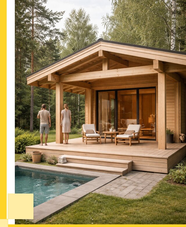 Бани с террасой под ключ в Горном-Алтайске от 622080 р. | ЭриданГрн