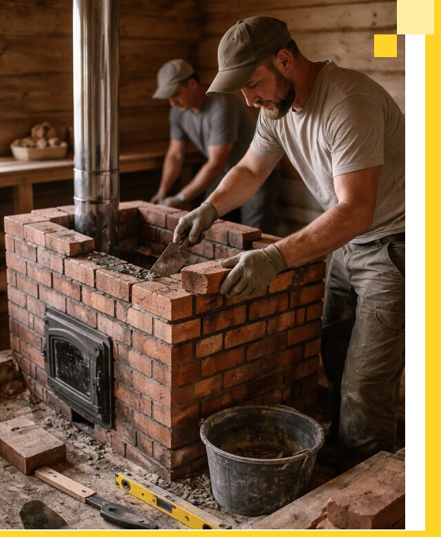 Кирпичные печи для бани под ключ в Горном-Алтайске, проект и монтаж