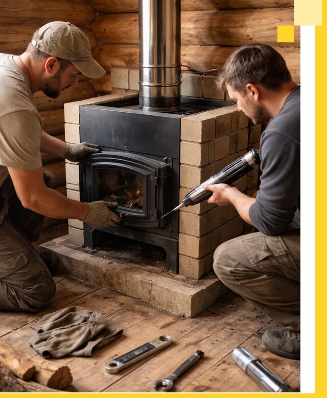 Монтаж и установка печи в бане под ключ с гарантией в Горном-Алтайске