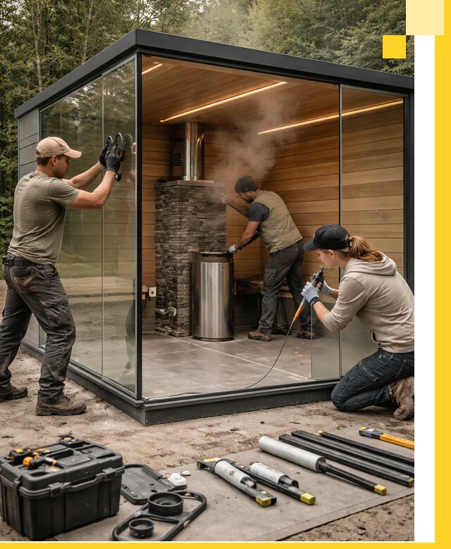 Проектирование и строительство стеклянных бань в Горном-Алтайске